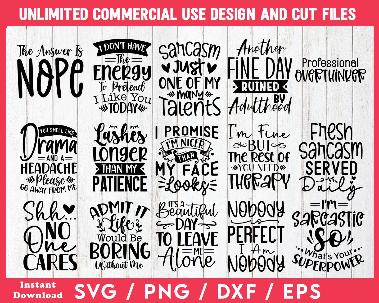 Sarcastic SVG and PNG designs 31 to 45